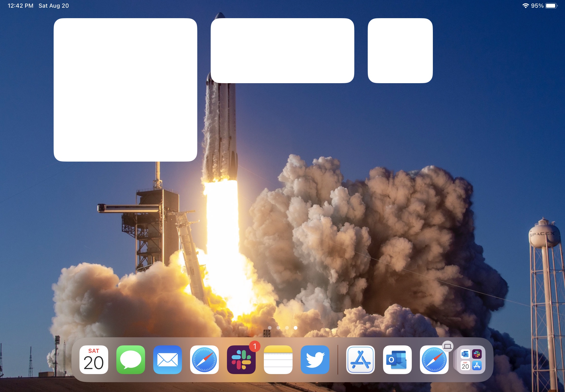 screenshot of blank widgets