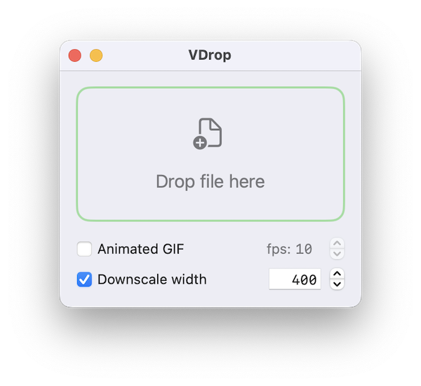 Screenshot of VDrop
